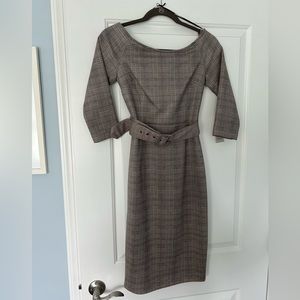 Zara Plaid belted dress